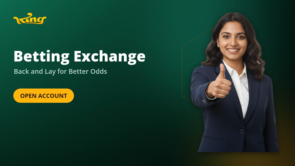 KingExch365 betting exchange banner explaining back and lay betting for better odds